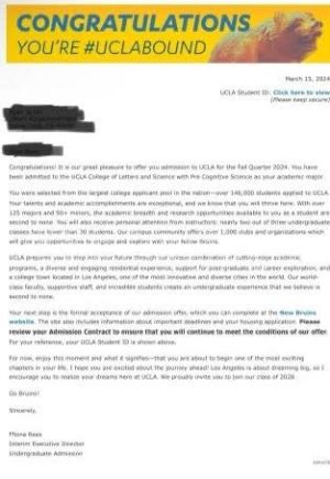 UCLA  入學通知信小圖