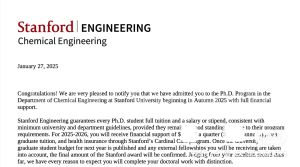 Stanford University  入學通知信小圖